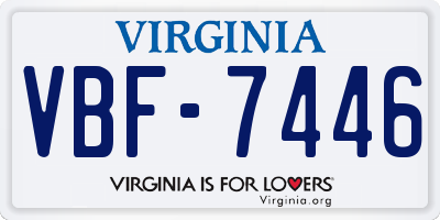 VA license plate VBF7446