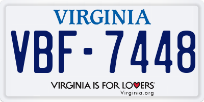 VA license plate VBF7448
