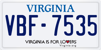 VA license plate VBF7535