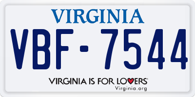 VA license plate VBF7544