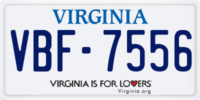 VA license plate VBF7556