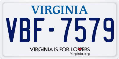 VA license plate VBF7579