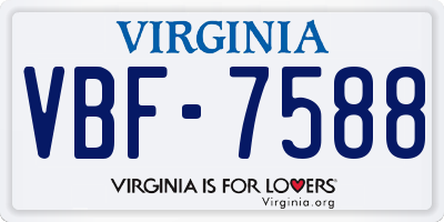 VA license plate VBF7588