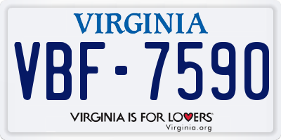 VA license plate VBF7590