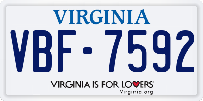VA license plate VBF7592