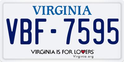 VA license plate VBF7595