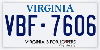 VA license plate VBF7606
