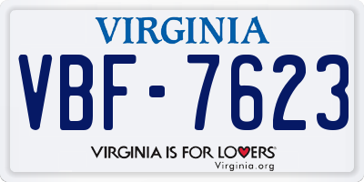 VA license plate VBF7623