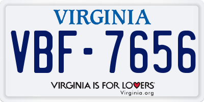 VA license plate VBF7656