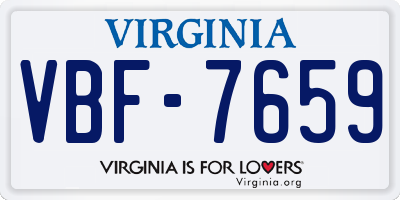 VA license plate VBF7659