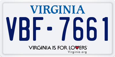VA license plate VBF7661