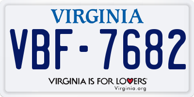 VA license plate VBF7682