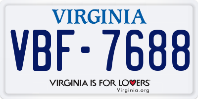 VA license plate VBF7688