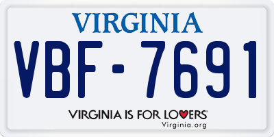 VA license plate VBF7691