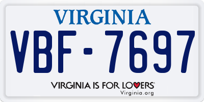 VA license plate VBF7697