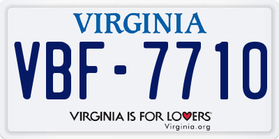 VA license plate VBF7710