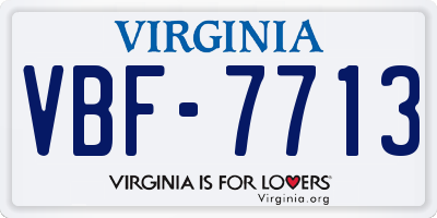 VA license plate VBF7713