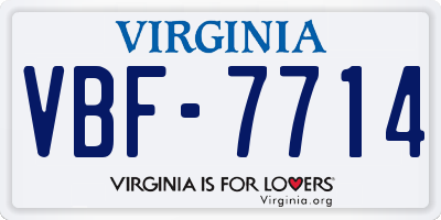 VA license plate VBF7714