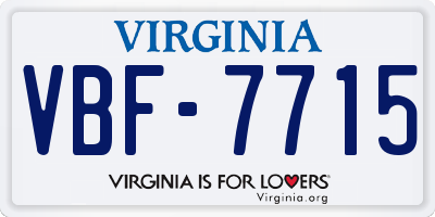 VA license plate VBF7715