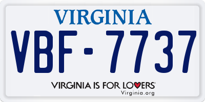 VA license plate VBF7737
