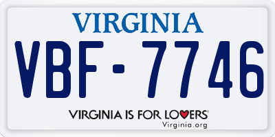 VA license plate VBF7746