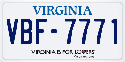 VA license plate VBF7771