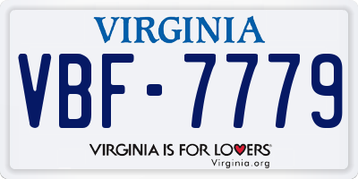 VA license plate VBF7779