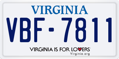 VA license plate VBF7811