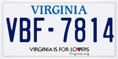 VA license plate VBF7814