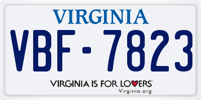 VA license plate VBF7823