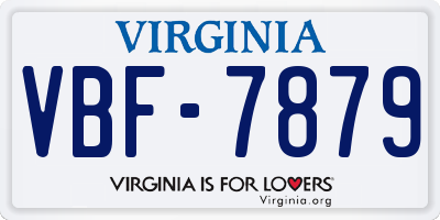 VA license plate VBF7879