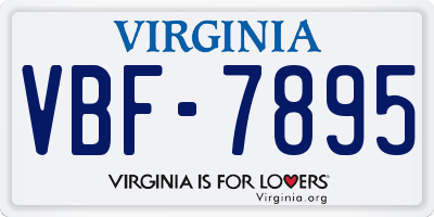VA license plate VBF7895