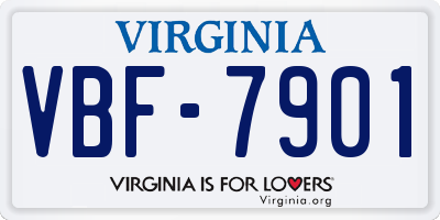 VA license plate VBF7901