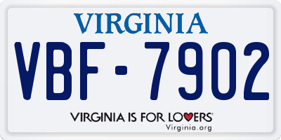VA license plate VBF7902