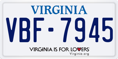 VA license plate VBF7945