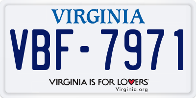 VA license plate VBF7971