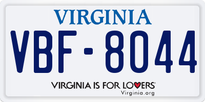 VA license plate VBF8044