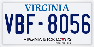 VA license plate VBF8056