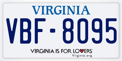 VA license plate VBF8095