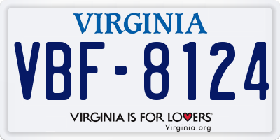 VA license plate VBF8124
