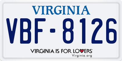 VA license plate VBF8126