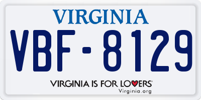 VA license plate VBF8129