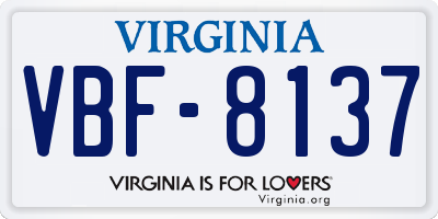 VA license plate VBF8137