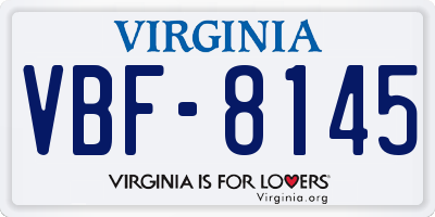 VA license plate VBF8145