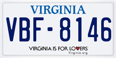 VA license plate VBF8146
