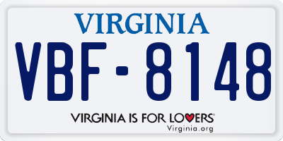 VA license plate VBF8148