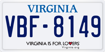 VA license plate VBF8149