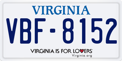 VA license plate VBF8152
