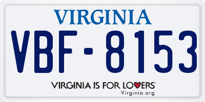 VA license plate VBF8153