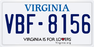 VA license plate VBF8156